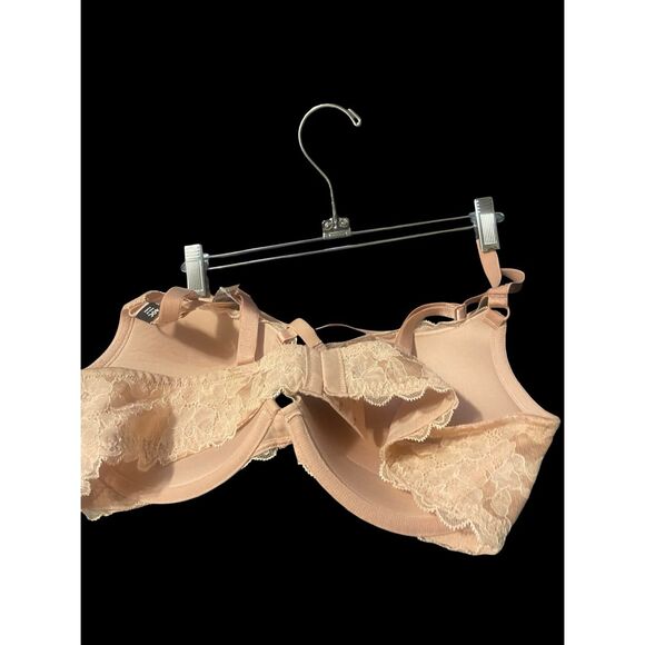 New Torrid Curve Womens Peach Plunge Microfiber & Lace Padded Push-up Bra Sz 40C - Picture 2 of 10